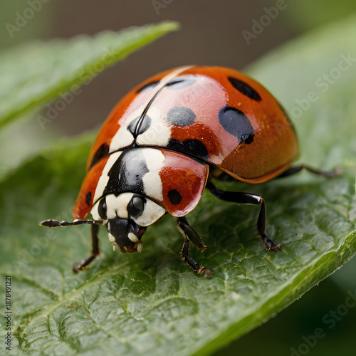 ladybug on green leaf