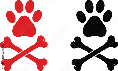 St david's day welsh dragon symbol paw print crossbones