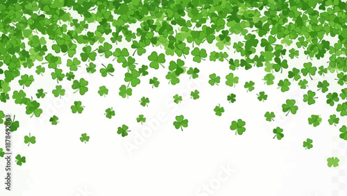 Falling Green Clover Leaves Pattern Background for St. Patrick's Day Celebration
