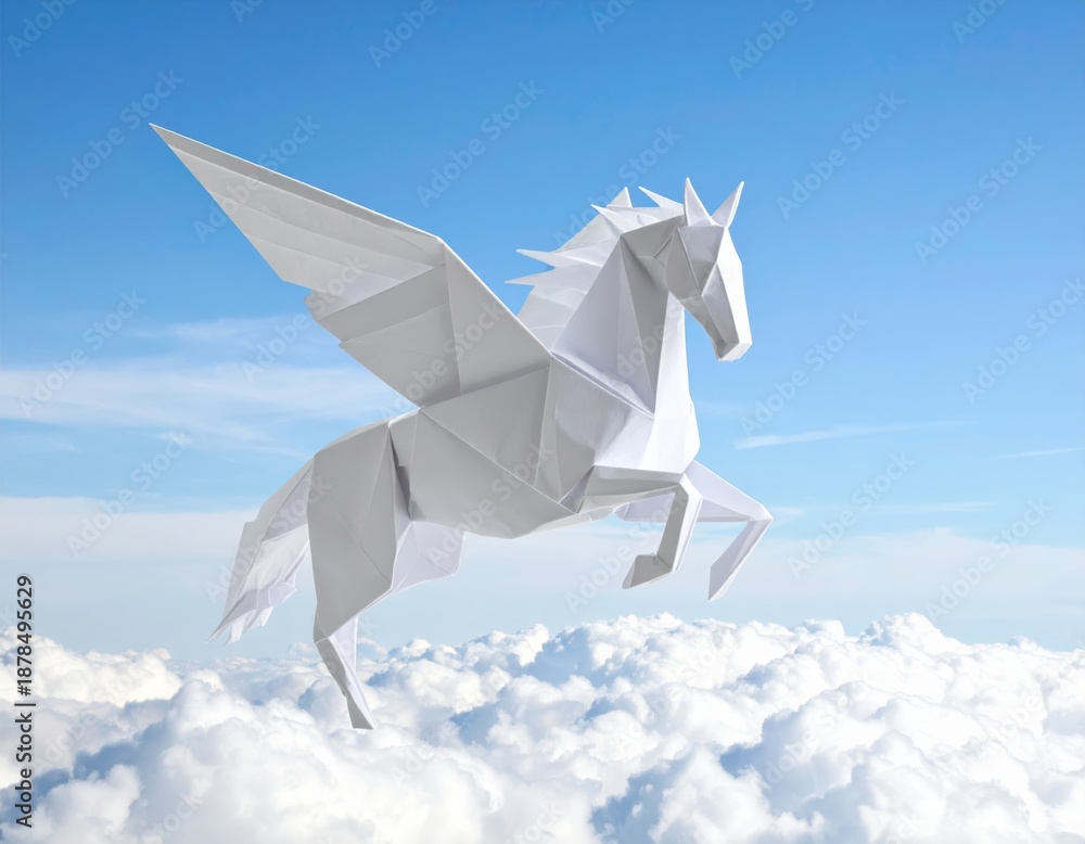 Fototapeta premium Abstract illustration of a horse in origami style