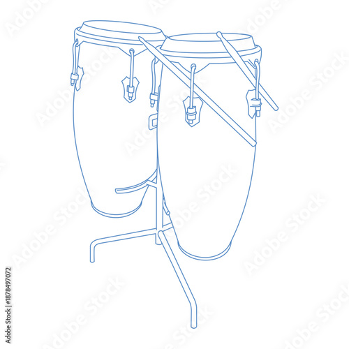  conga drums, representing rhythm and percussion music..