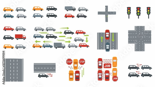 Collection of Cars and Traffic Elements.