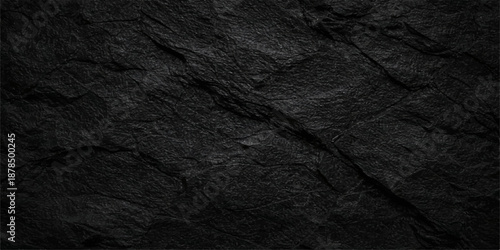 A dark vintage backdrop featuring a rough black leather pattern and crumpled paper texture creates a macro grunge material surface for this blank textured stone and fabric wall wallpaper design