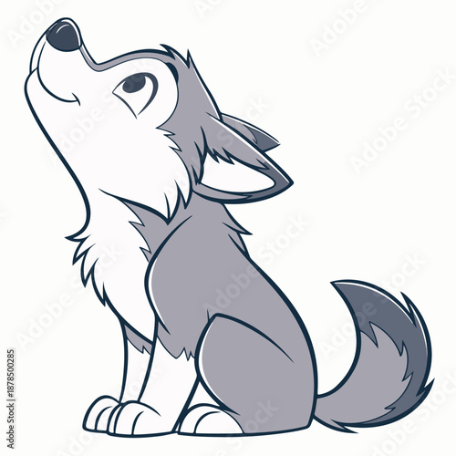 Cute cartoon dog vector illustration in a simple artistic style