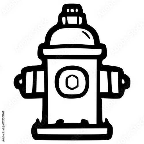 doodle fire hydrant illustration hand drawn outline vector