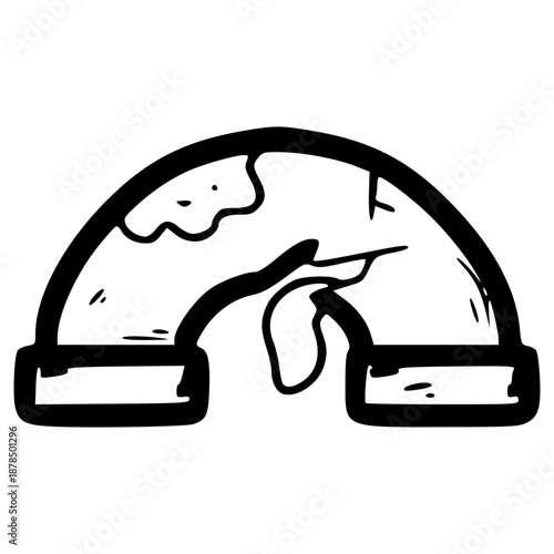 doodle broken pipe illustration hand drawn outline vector
