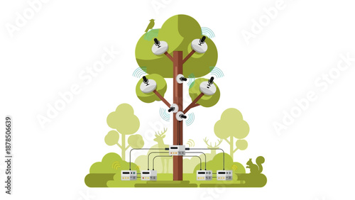 Tranquil park scene with trees, a bench, and lush greenery under a leafy canopy.