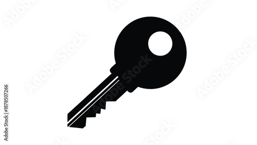 A simple black key is shown against a white background.