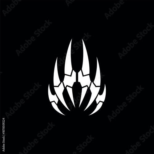 Bold White Claw Emblem High Contrast Esports Logo