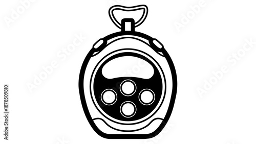 An overhead view of a stopwatch with a black face and white dials, symbolizing time management and sports timing