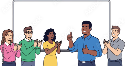 Diverse group of graduates celebrating academic achievement by cheering.