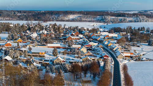 Luftbildaufnahme Siptenfelde Harz im Winter