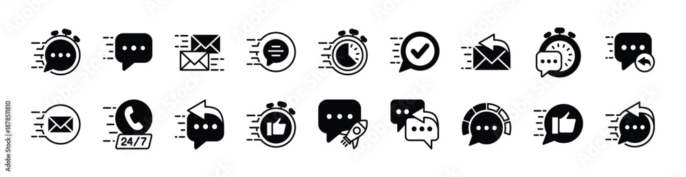 Foto Quick and fast response time icon vector set
