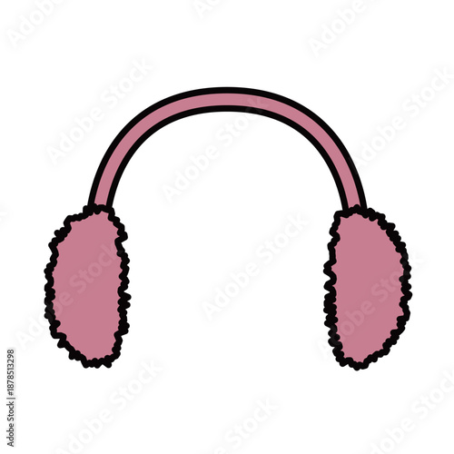 冬の防寒具・イヤーマフのシンプルなイラスト