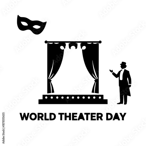 theatre world day vector 