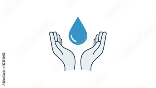 Hands cradling a water droplet symbolizing conservation and care