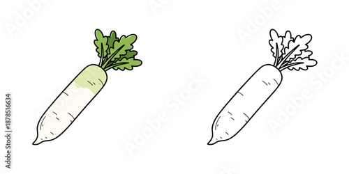 シンプルな大根のアイコンイラスト