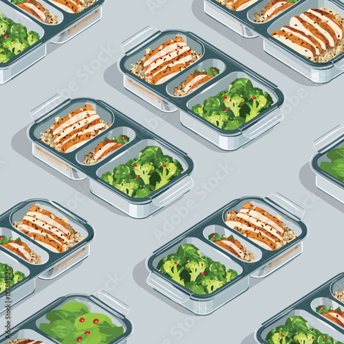 Healthy meal prep containers filled with chicken and broccoli, showcasing nutritious and convenient food planning for a balanced diet