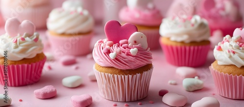 Festive delicious cupcakes for Valentine's Day