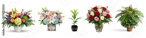 Wallpaper Mural A vibrant flower arrangement in a white vase with a mix of colorful flowers and greenery. Torontodigital.ca