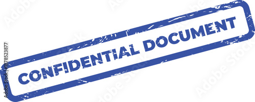 confidential document stamp with blue ink
