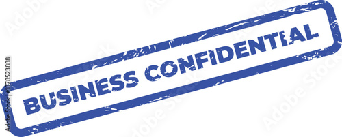 Business confidential blue stamp for secure documents and data protection