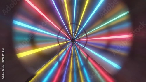 Wallpaper Mural Colorful Neon Light Tunnel Abstract Background for Visual Effects. Torontodigital.ca