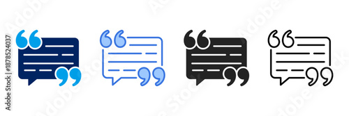 Quote  Icon Set Different Style Collection. 
