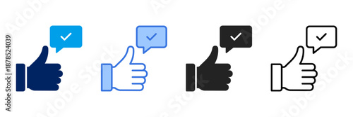 Approval  Icon Set Different Style Collection. 