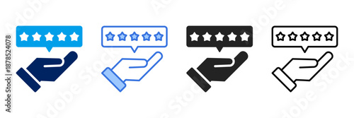 Star Review  Icon Set Different Style Collection. 