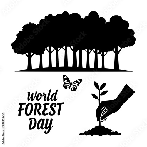 Wallpaper Mural world forest day vector illustration  Torontodigital.ca
