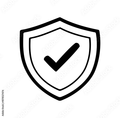 Cartoon Icon Cyber Security Success Full Protection Simple Digital Design.