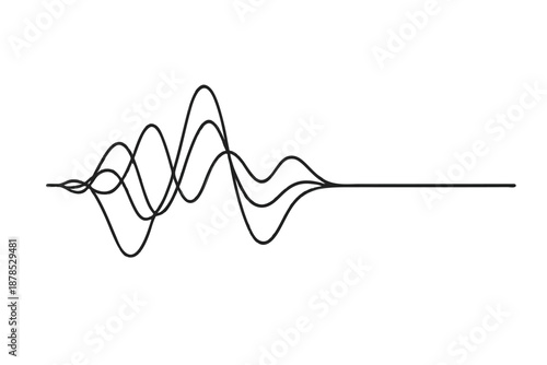  Abstract Wave Transforming into Straight Line Calm After Chaos Vector Illustration isolated white background