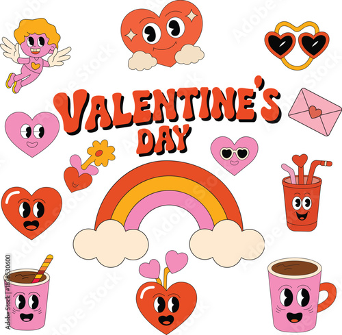 Retro Style Valentine's Day Illustration Set
Brighten your projects with these retro-inspired, cheerful love icons