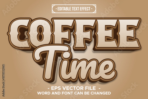 Coffee Time Editable Text Effect with Vintage Brown