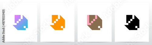 Box Block Pixel Square Letter Initial Logo Design V