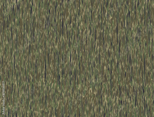 Woodland camouflage seamless pattern. Vertical and thin shapes in natural colors.