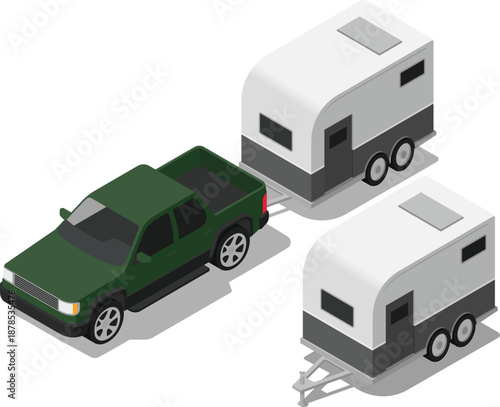 Car towing horse carrier trailer