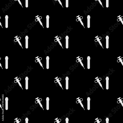 Concept of biopsy seamless pattern isolated on black background