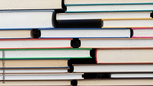 Stack of multicolored hardcover books