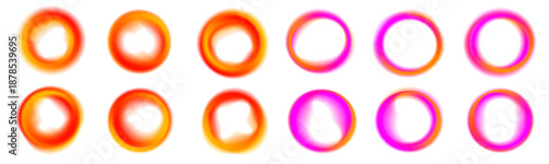 A vibrant neon ring glows with cosmic energy. Smooth color transitions create a soft visual rhythm. The design feels futuristic and visually balanced. PNG