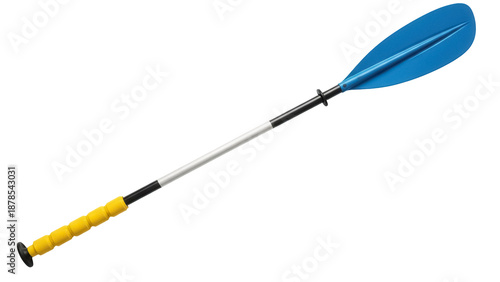 Fotografija Blue kayak paddle isolated PNG on transparent background, boating equipment for