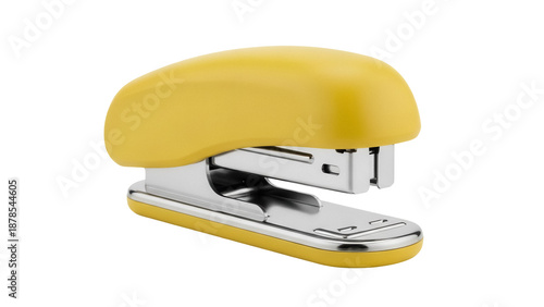 Fotografie Yellow stapler isolated PNG, office supply for paper fastening and document orga