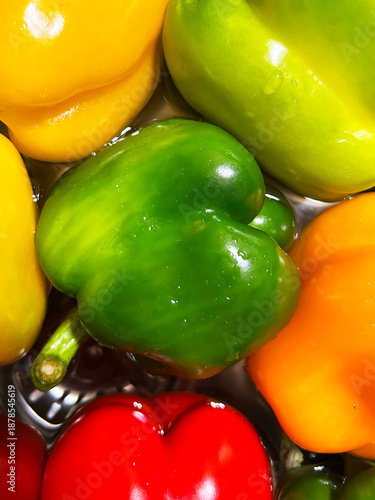 Colorful sweet bell peppers. texture peppers