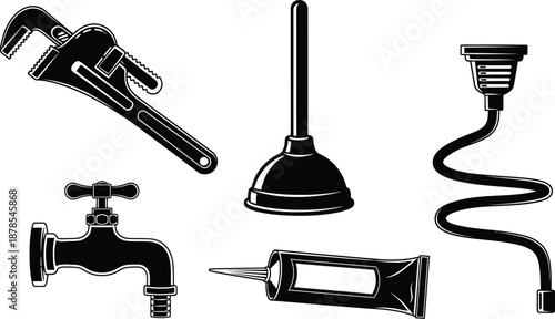 Plumbing tools and fixtures for maintenance and repair