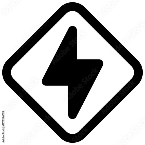 High voltage. Outlined stroke vector icon with black-filled details.