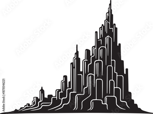 Futuristic Cityscape with Towering Skyscrapers and Modern Architecture Design