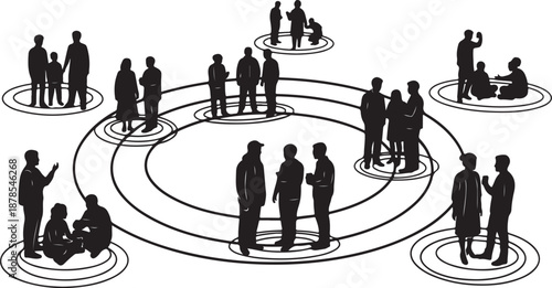 Business People Connecting in a Network Circle Formation