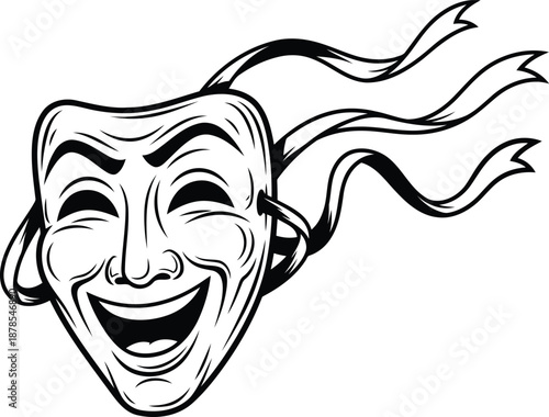 Laughing theatre mask vector illustration