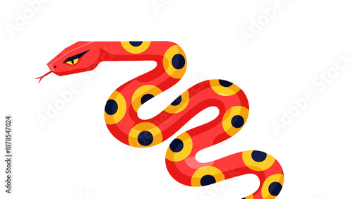 Red Snake with Yellow Ring Spots